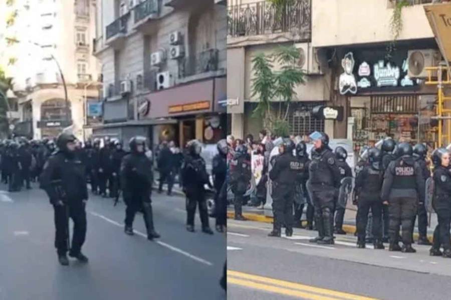 Reprimieron actores que realizaban un pacífico abrazo simbólico al Instituto Nacional del Teatro