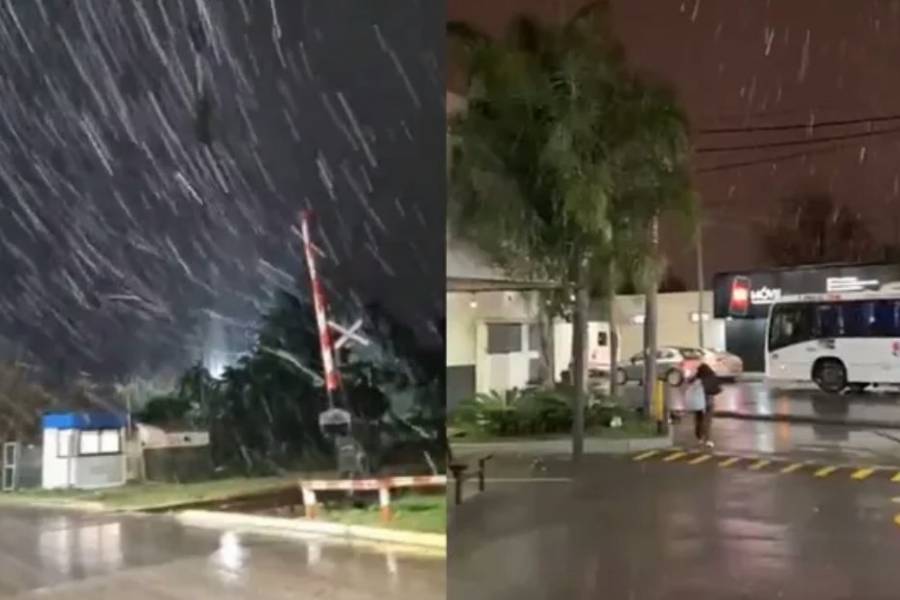 Caída de nieve en Buenos Aires: se cumplió el pronóstico del SMN