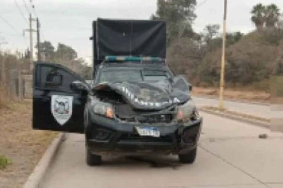 Móvil policial fue protagonista de siniestro vial por animales sueltos en la ruta