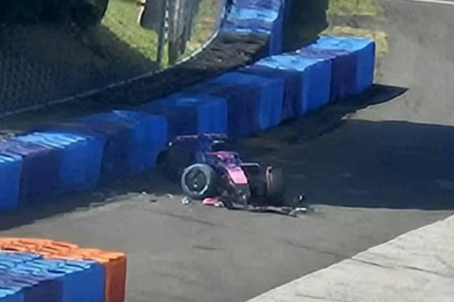 Colapinto sufrió un accidente en las pruebas de neumáticos de Alpine en Hungría