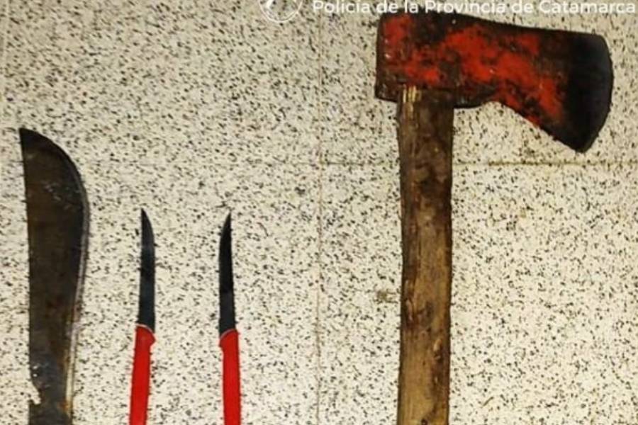 Detuvieron a un violento que encerró a su pareja y la amenazaba con un sable y hacha